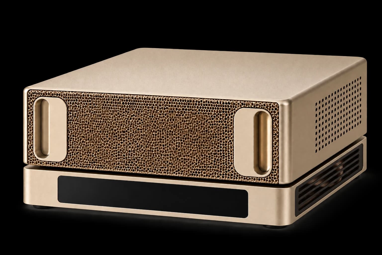 NVIDIA DGX Spark on its Appliance Labs base, with a horizontal screen